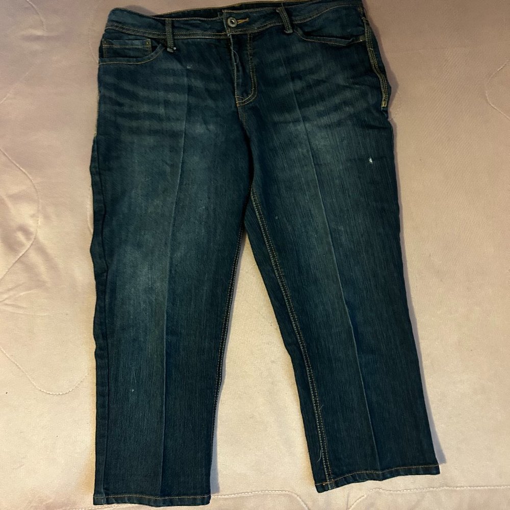 Faded Glory Womens Capri Blue Jeans Size 14